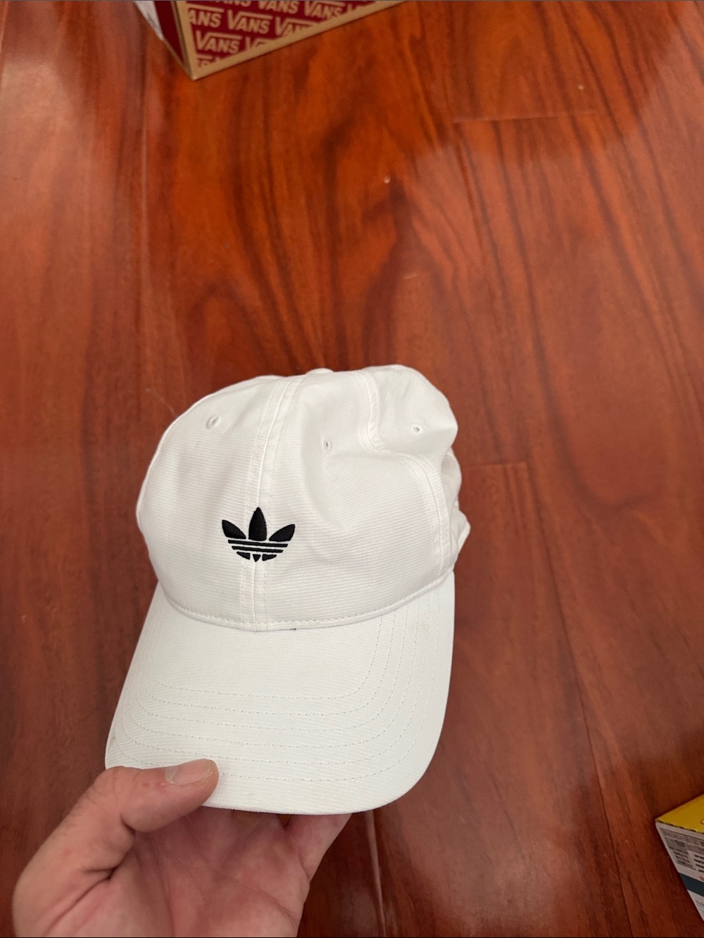 adidas White Trefoil Cap with Black Logo